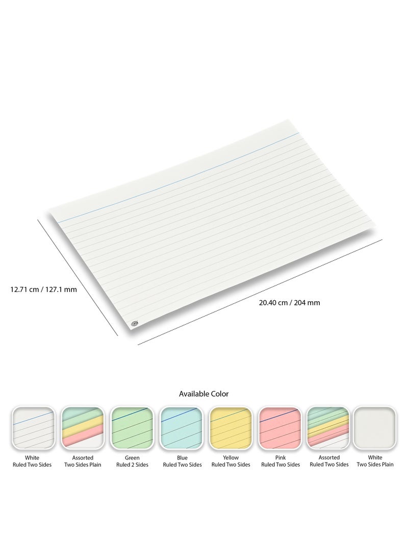 FIS® Ruled Record Cards or Index Cards, Size:8"x5" Inches (203x127mm), Two Sides Single Ruled, 180gsm, 100 Sheets Per Packet,Packet of 3 Pieces, White Color-FSIC85-180-3 - Image 4