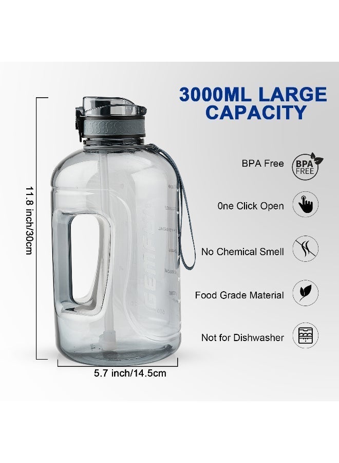 جيمفول زجاجة ماء كبيرة ٣ لتر مع فراشي التنظيف - Image 2