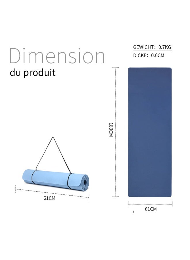 Nariele Non Slip Yoga Mat, Extra Thick 6MM TPE Workout Pilates Mats, Eco Friendly Fitness Exercise Mat for Women Men, Workout Mat with Carrying Strap and Storage Bag for Home Gym and Floor Exercises (Light - Image 2