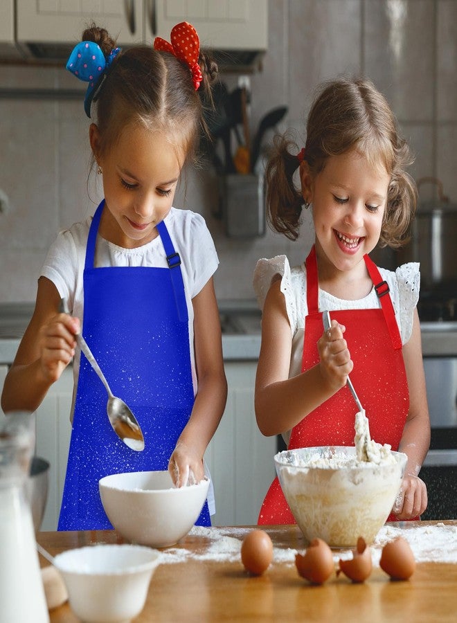 PLULON 18 Pcs Kids Apron Set Adjustable Children Art Aprons Bulk with 2 Pockets Artist Apron for Baking Painting Cooking Activity, Multicolor - Image 4