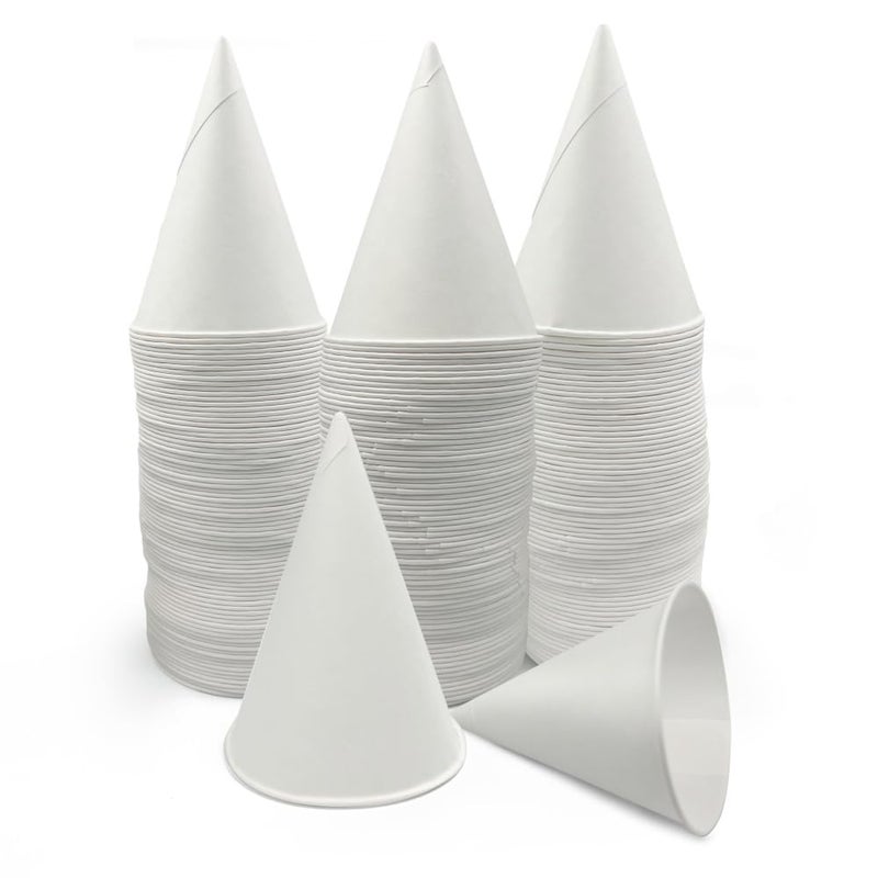 Zilphoba 300pcs 4.5oz Paper Snow Cone Cup  Thicken Disposable White Ice Cup  Water Cup - Image 1