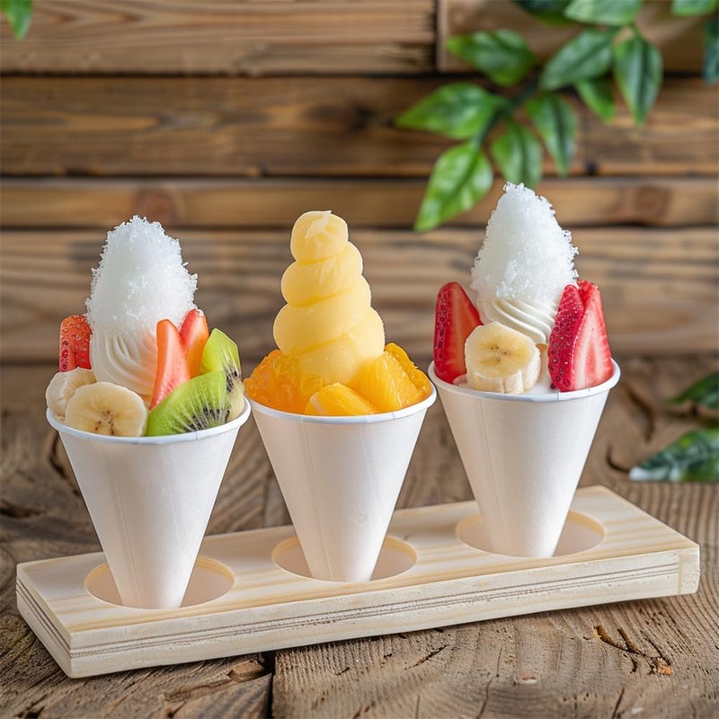 Zilphoba 300pcs 4.5oz Paper Snow Cone Cup  Thicken Disposable White Ice Cup  Water Cup - Image 3