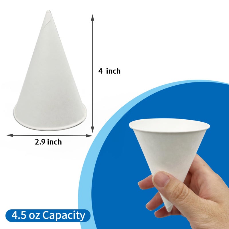 Zilphoba 300pcs 4.5oz Paper Snow Cone Cup  Thicken Disposable White Ice Cup  Water Cup - Image 2