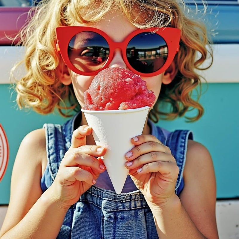 Zilphoba 300pcs 4.5oz Paper Snow Cone Cup  Thicken Disposable White Ice Cup  Water Cup - Image 5