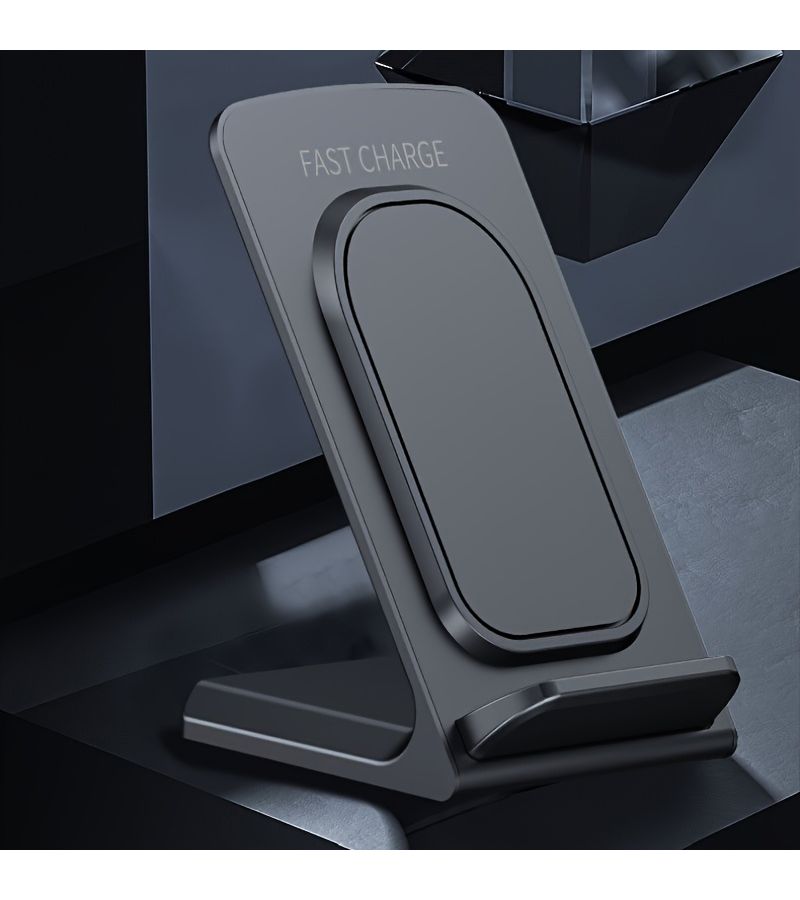 Black 15W Fast Dual Coil Wireless Charging Station for iPhone Samsung Galaxy S24 S23 S22 S21 - Image 1
