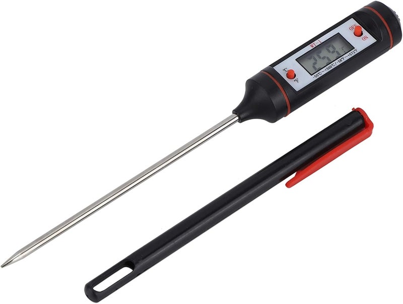 klarako Food Thermometer, Long Probe Digital Stainless Steel BBQ Thermometer, for Roasts Steaks - Image 1