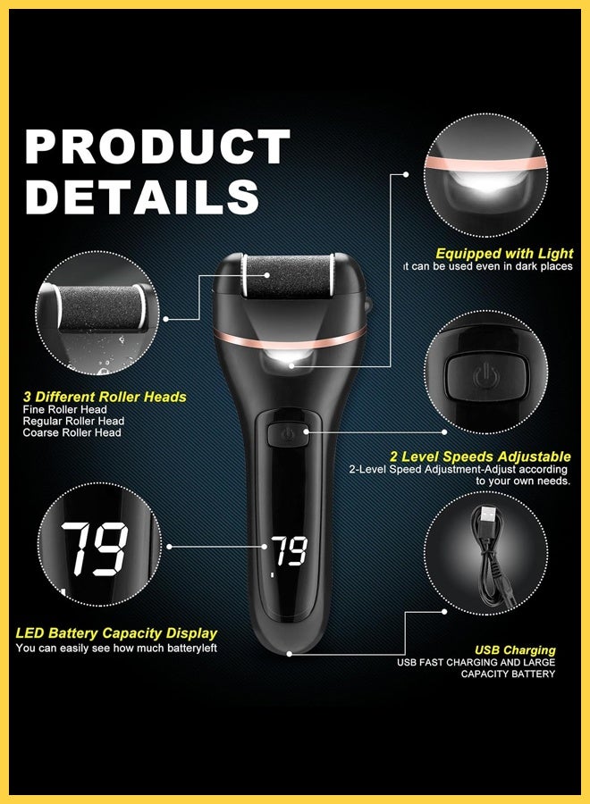 CHOWROAD Electric Callus Remover for Feet Rechargeable Pedicure Tool Foot Care Foot File All-in-1 Callus Remover Kit for Removing Cracked and Dead Skin from Heels Long battery life and long-lasting high-speed operation pedicure set - Image 2