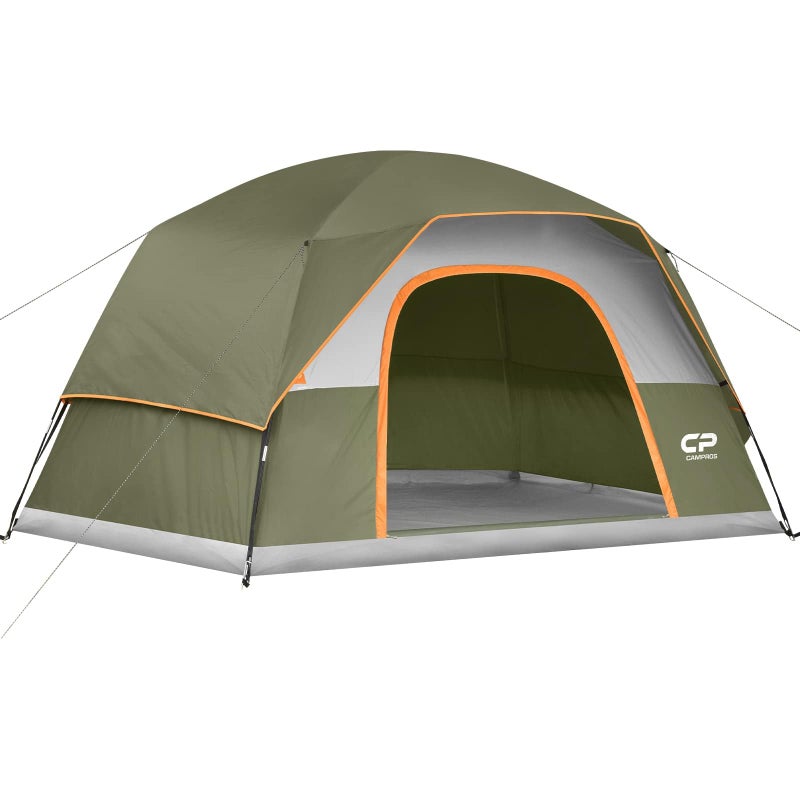 CAMPROS CP Tents for Camping 6 Person Tent Waterproof Windproof Double Layer Family Camping Tent, Easy Setup Dome Tent with Large Mesh Windows & Wider Door for Outdoor Camping & Hiking - Image 1