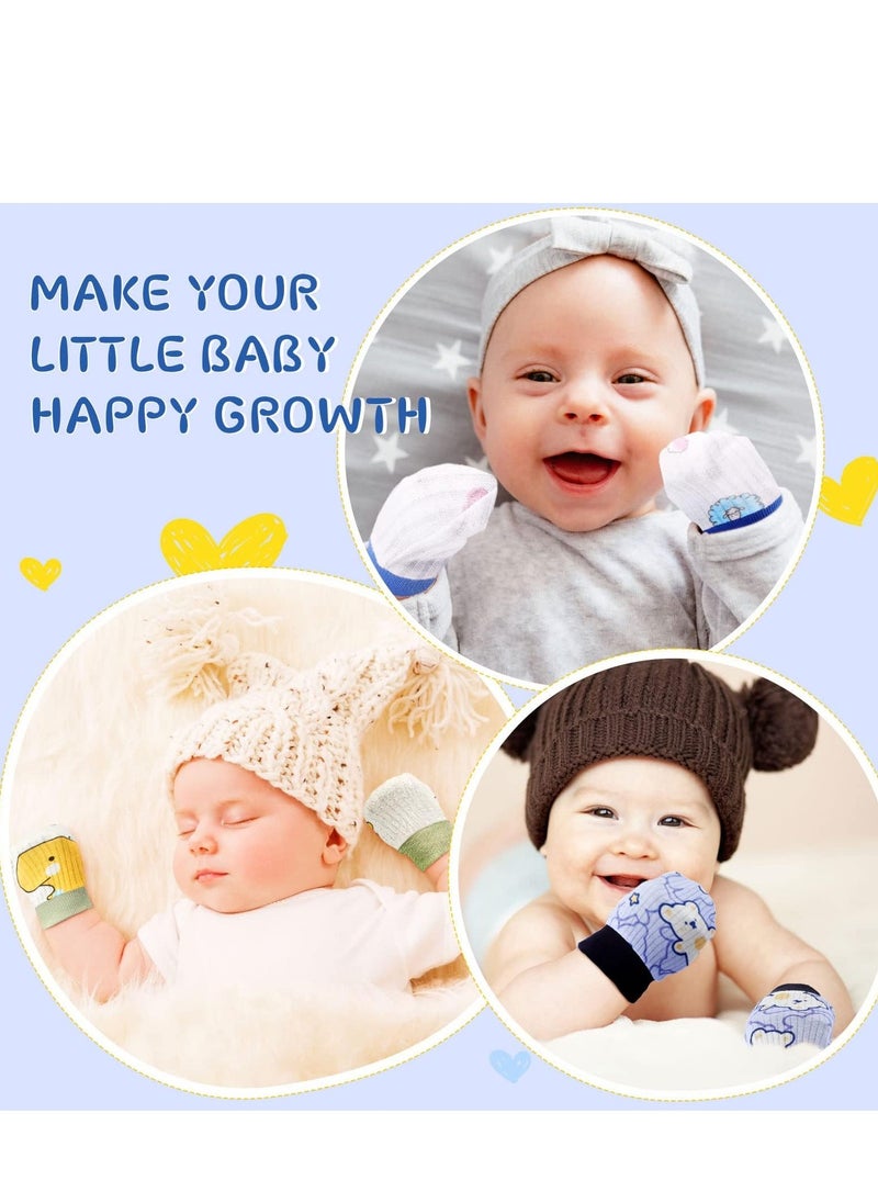 KASTWAVE 6 Pairs Newborn Baby Mittens No Scratch Gloves Infant Toddler Anti Scratch Essentials Uni Cotton  - Image 5