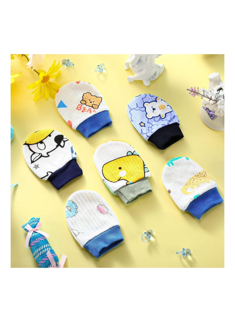 KASTWAVE 6 Pairs Newborn Baby Mittens No Scratch Gloves Infant Toddler Anti Scratch Essentials Uni Cotton  - Image 3