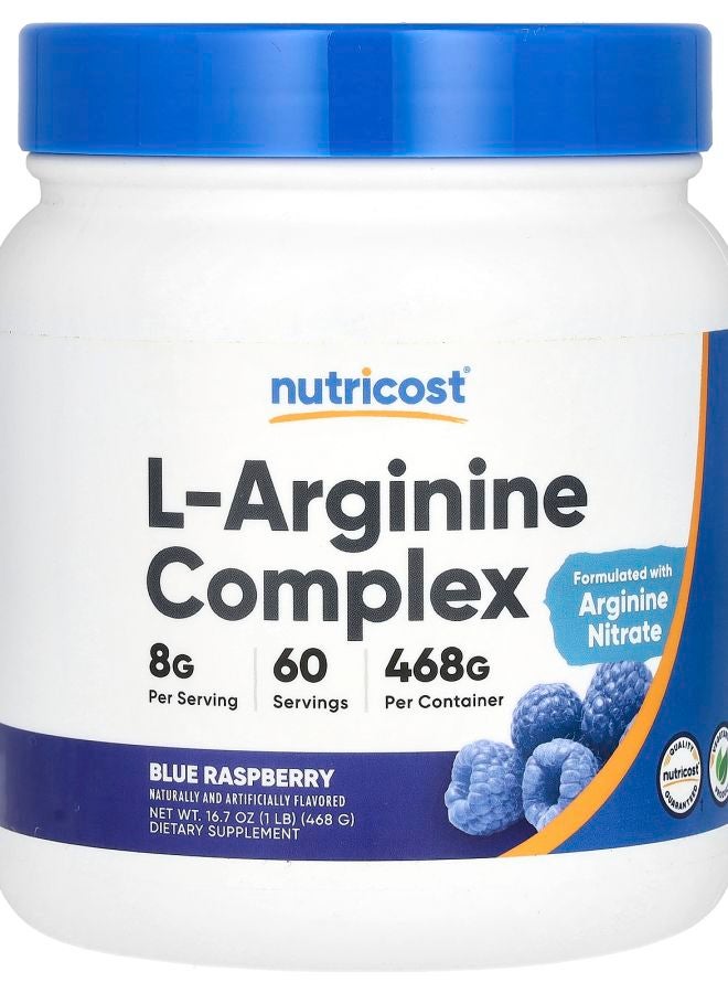Nutricost L-Arginine Complex Blue Raspberry 16.7 oz (468 g)
