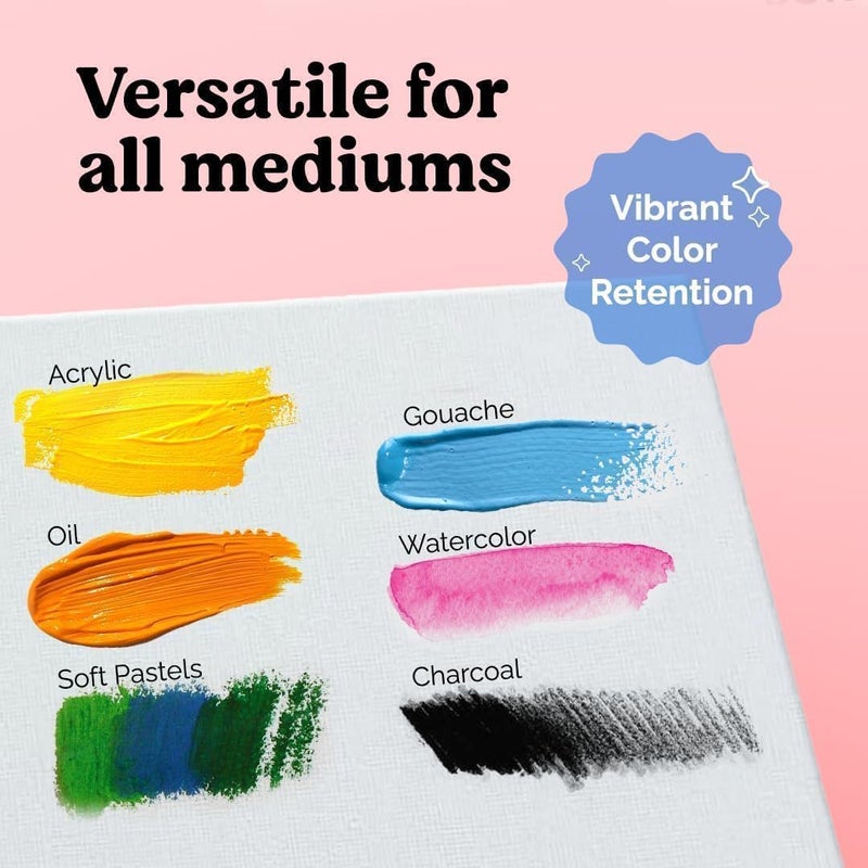 ARS Blank Canvas 50 x 95 cm White - this premium-quality canvas 100% Cotton Artist Canvas Boards For Painting, Acrylic Pouring, Oil Paint Dry & Wet Art Media - Image 3