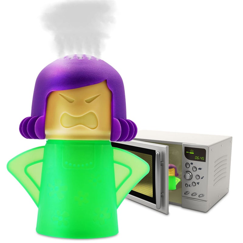 Abnaok Microwave Cleaner, Angry Mama Microwave Cleaner Microwave Oven Steam Cleaner Easily Clean in Minutes Cleans Add Vinegar and Water for Home or Office with English Manual (Green) - Image 1