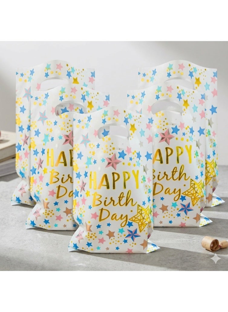 971 Junction 20 Pcs Happy Birthday Party Gift Bags, Happy Birthday Candy Favor Bags, Foil Goody bags for Return Gifts for Kids, Baby Showers, Birthday Party Decorations, Treat Bags for Boys and Girls, Colourful Loot Bags - Image 2