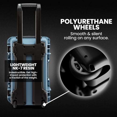 NANUK 935 Hard Case with Padded Divider Waterproof Equipment Case with Wheels 22 x 14 x 9 Dustproof and Impact Resistant Airline CarryOn Approved Cyan - Image 3