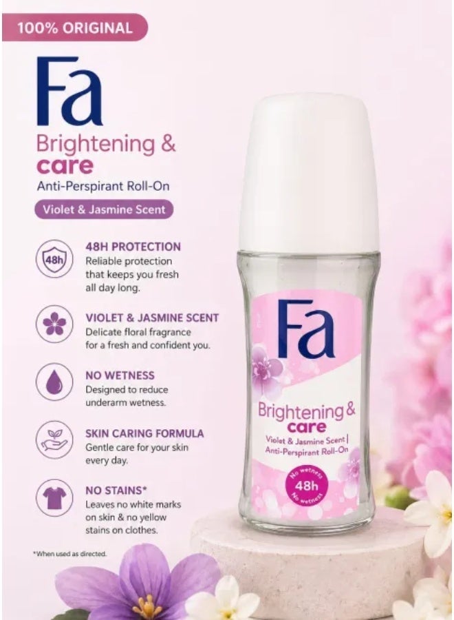 Fa  Brightening And Care Roll On  50ml, Pack of 2 - Image 2