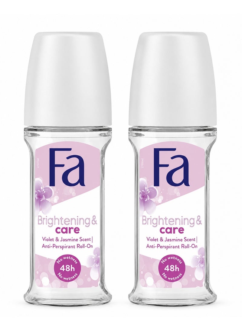 Fa  Brightening And Care Roll On  50ml, Pack of 2 - Image 1