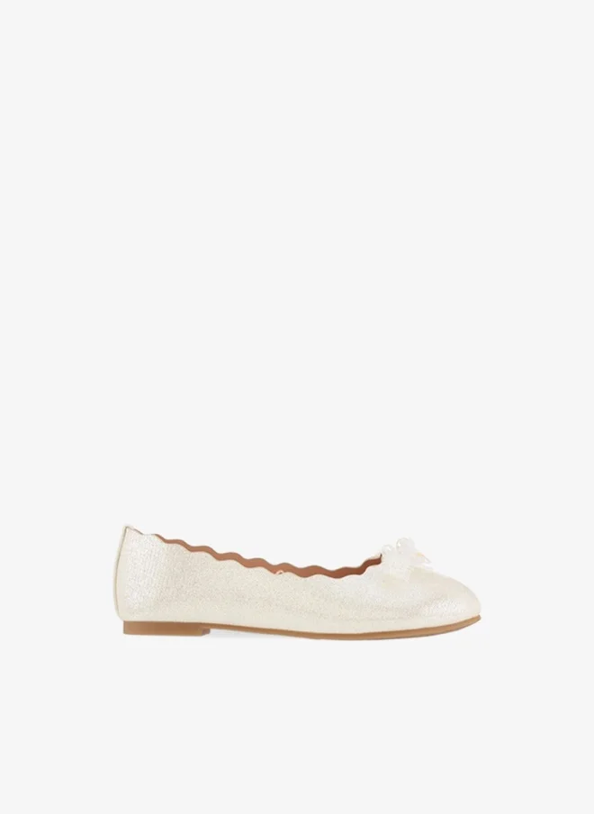 ليتل ميسي Girls Textured Ballerina Shoes