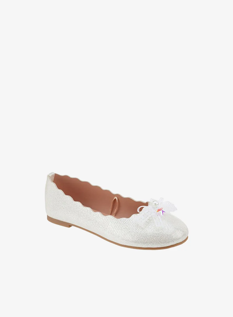 ليتل ميسي Girls Textured Ballerina Shoes