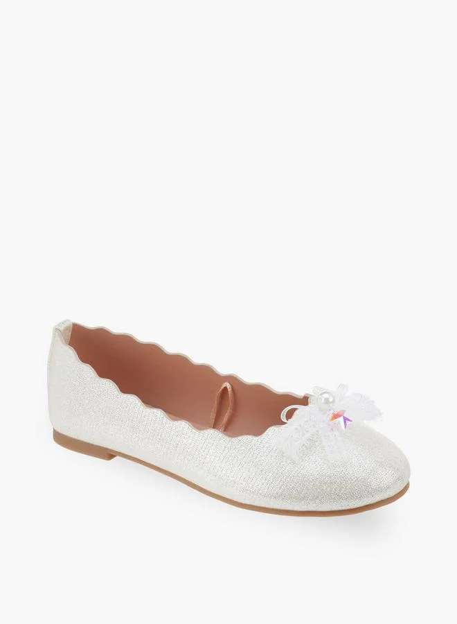 ليتل ميسي Girls Textured Ballerina Shoes