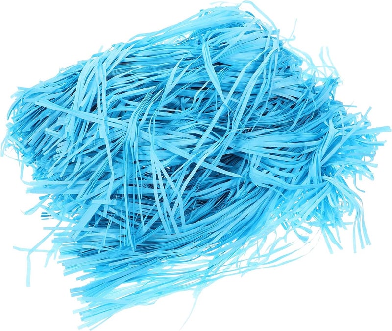 JEWEDECO Blue Crinkle Paper Shredded Box Filler 200g Pack Decorative Packing Filler for Boxes and Baskets Protective Shred Paper for Wrapping and Craft Filling - Image 1