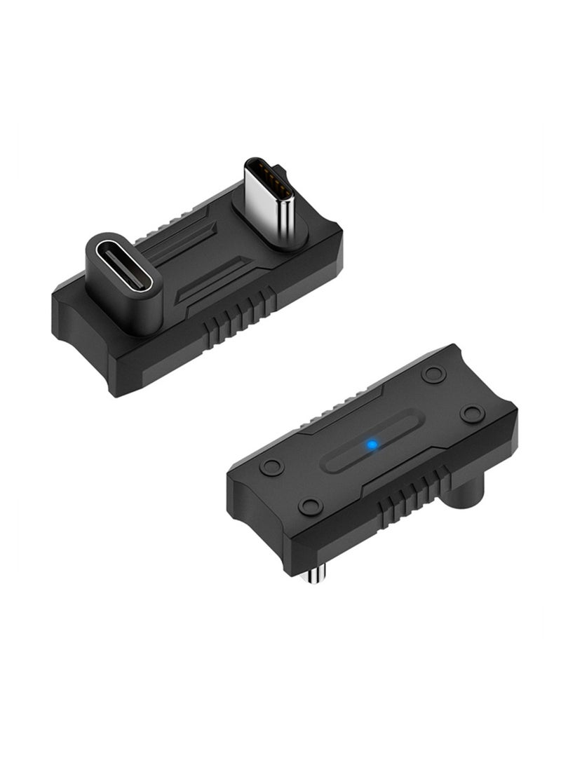 180 Degree Angle USB C Adapter, U Shape USB C Male to USB C Female PD 100W Extender Connector for ROG Ally Steam Deck Phone Tablet, Support 4k@60HZ HD Audio/Video (2 Pack) - Image 1