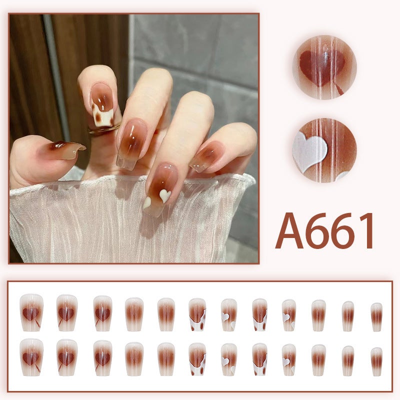 Gentle Pure Desire Simple Style Wear Nail Art Patch Short Medium And Long White Removable Fake Nail Patch - Image 1