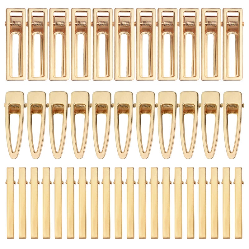 Bskifnn 60PCS Hair Clips for Silicone Resin Molds DIY Hair Bow Clips Pearl Hairpin Hair Accessories for Girls and Women Golden