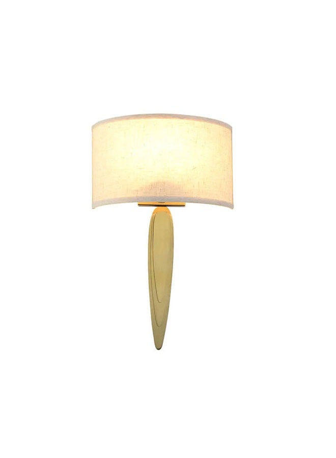 ٍSiera Light Wall lighting, golden frame, angular shape, curved square fabrica shade, off-white color BJ025 - Image 1