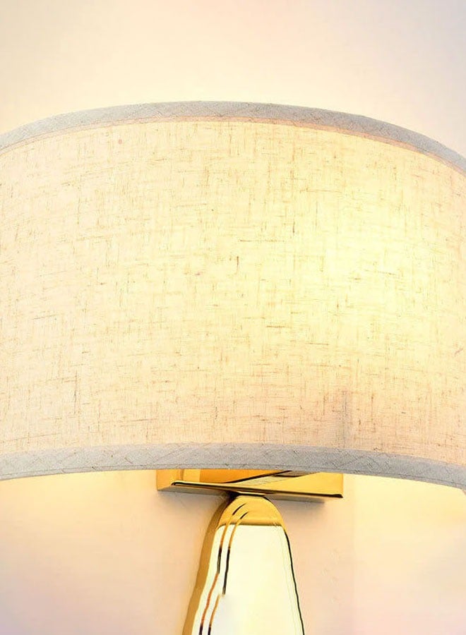 ٍSiera Light Wall lighting, golden frame, angular shape, curved square fabrica shade, off-white color BJ025 - Image 2