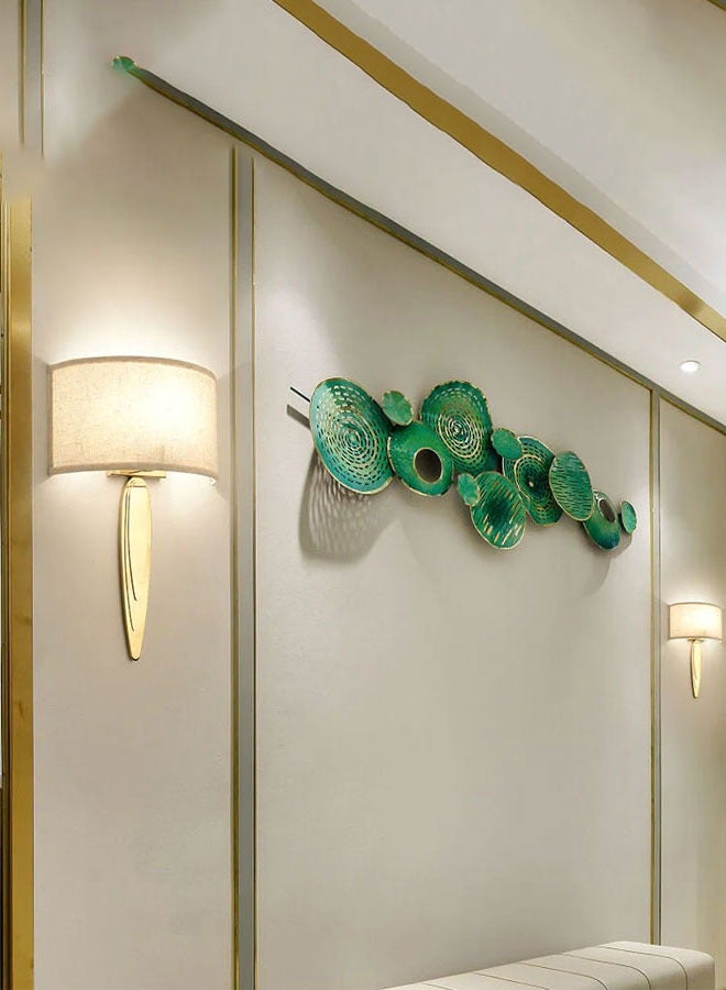 ٍSiera Light Wall lighting, golden frame, angular shape, curved square fabrica shade, off-white color BJ025 - Image 3