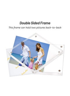 Maitri Maitri Pack of 5 Clear Transparent Acrylic Picture Frame Desktop Photo Frame With Magnet Magnetic Picture Frame Magnetic Photo Frame FramelessDouble Sided Block Set 4 Inch X4 Inch  - Image 2