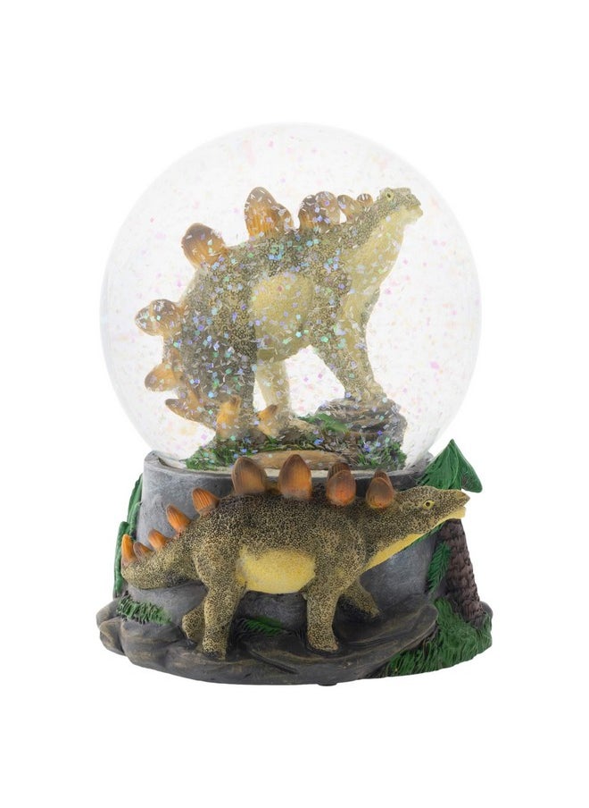 Elanze Designs Elanze Designs Stegosaurus Dinosaur Friends Tabletop Figurine Fossil Bone Paleontologist 100MM Sturdy Glitter Water Musical Dinosaur Snow Globe Plays Tune Born Free  - Image 1