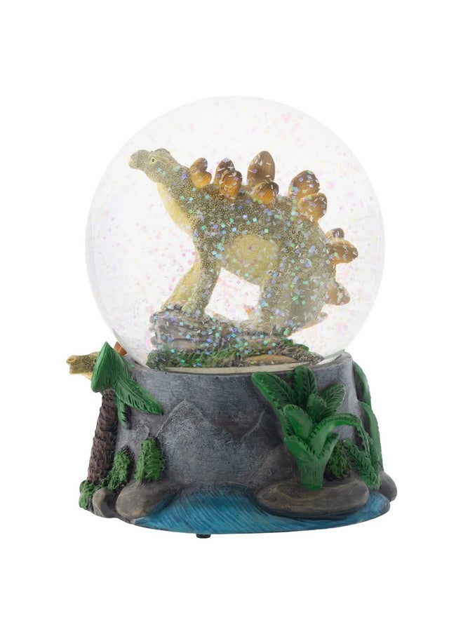 Elanze Designs Elanze Designs Stegosaurus Dinosaur Friends Tabletop Figurine Fossil Bone Paleontologist 100MM Sturdy Glitter Water Musical Dinosaur Snow Globe Plays Tune Born Free  - Image 3