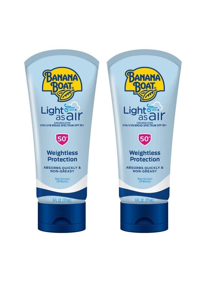 BANANA BOAT Light As Air Sunscreen Broad Spectrum Lotion Spf 50 6Oz. 2 Count (Pack Of 1)  - Image 1