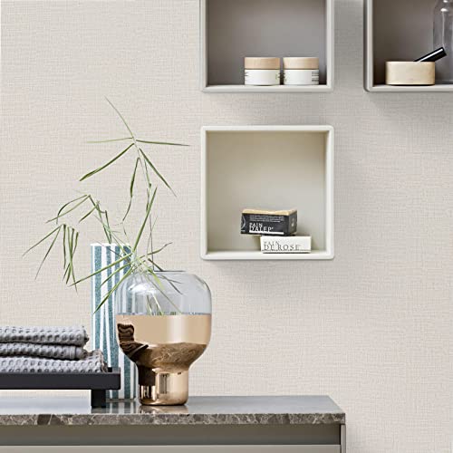 TANONE Contact Paper Peel and Stick (15.8 in X 394 in), Grasscloth Wallpaper Self Adhesive Removable Wallpaper, Fabric Linen Thickened Wall Paper Decorative for Wall Cabinets Drawers Kitchen - Image 3
