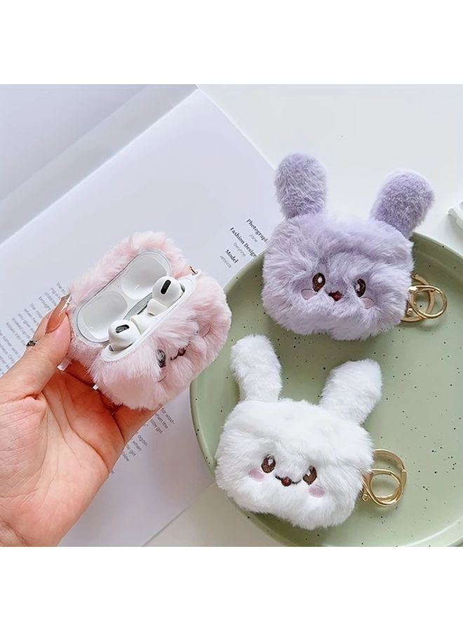 Pink Fluffy Rabbit Design Protective Case For AirPods Pro - Image 2