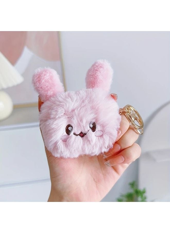 Pink Fluffy Rabbit Design Protective Case For AirPods Pro - Image 1