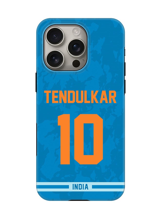 Stylizedd Tough Pro Magnetic Case for iPhone 16 Pro, Dual Layer hybrid PC + TPU Mobile Cover Matte - India Sachin Tendulkar, Jersey No 10 - Image 1
