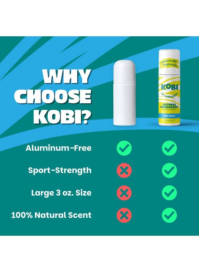 Kobi مزيل عرق للمراهقين، الأطفال، الأولاد، البنات - طبيعي، خالي من الألمنيوم، مضاد للحساسية، قوة رياضية - نعناع الجبال - Image 3