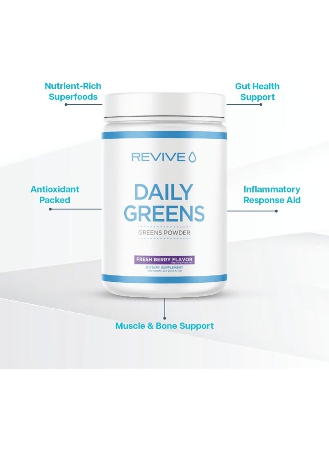 revive Revive Daily Greens Powder Berry 297g - Antioxidant-Rich Greens Supplement with a Berry Flavor  - Image 5