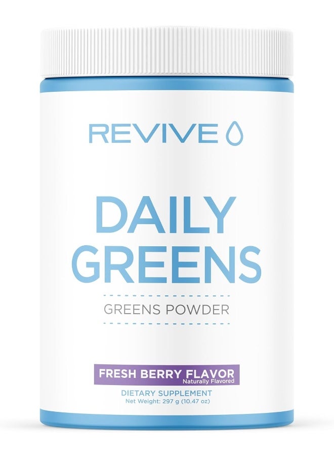revive Revive Daily Greens Powder Berry 297g - Antioxidant-Rich Greens Supplement with a Berry Flavor  - Image 1