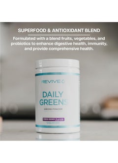 revive Revive Daily Greens Powder Berry 297g - Antioxidant-Rich Greens Supplement with a Berry Flavor  - Image 3
