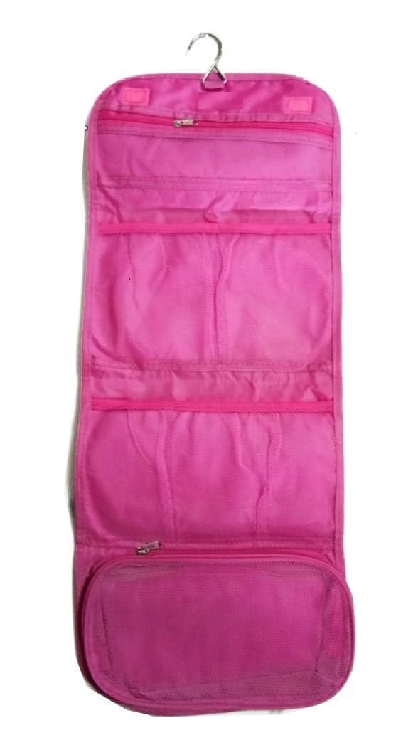 MSA Cosmetic Bag | Bathroom Organizer | Foldable Polyester Toiletry Cosmetic Wall Hanging Storage Bag | Closet Organizer Pouch with Hangers Holder (Multicolor, Set Of 1) - Image 1