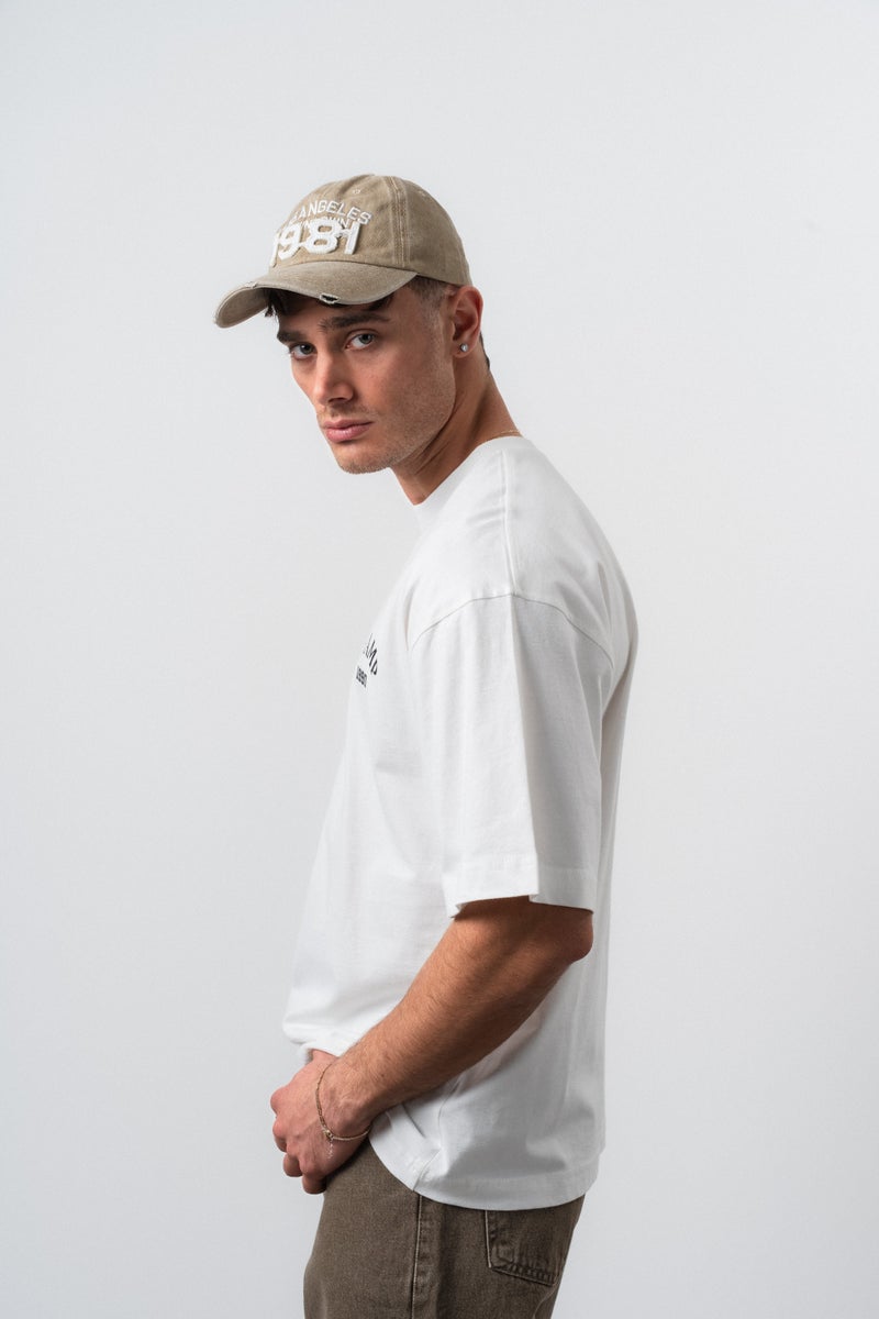 RESPIRE Men's Zidane Printed Oversize T-Shirt, Ecru - Image 5