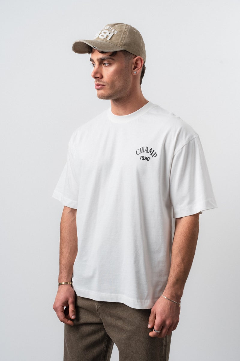 RESPIRE Men's Zidane Printed Oversize T-Shirt, Ecru - Image 3