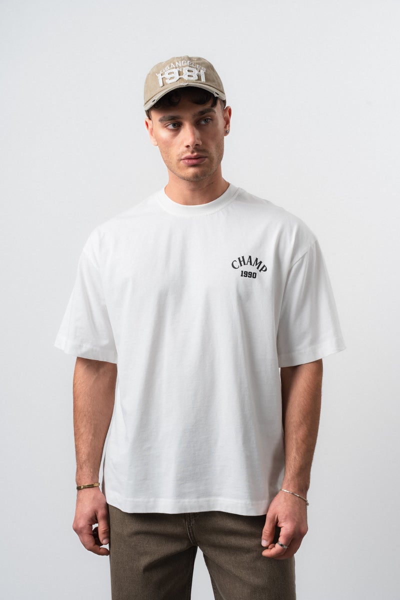 RESPIRE Men's Zidane Printed Oversize T-Shirt, Ecru - Image 3