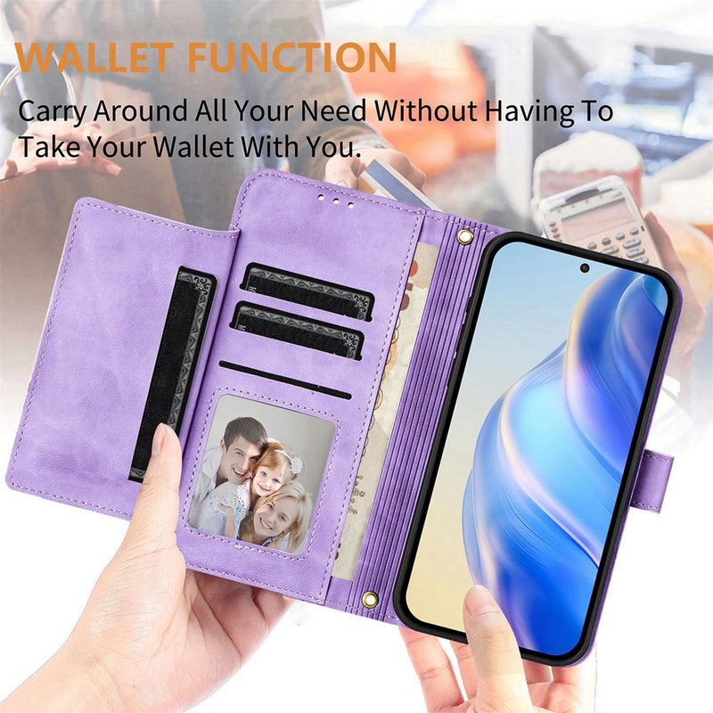 HuHa Case Cover For Infinix Smart 10 4G Multi-Card Slots Zipper Wallet Leather Phone Case(Purple) - Image 4