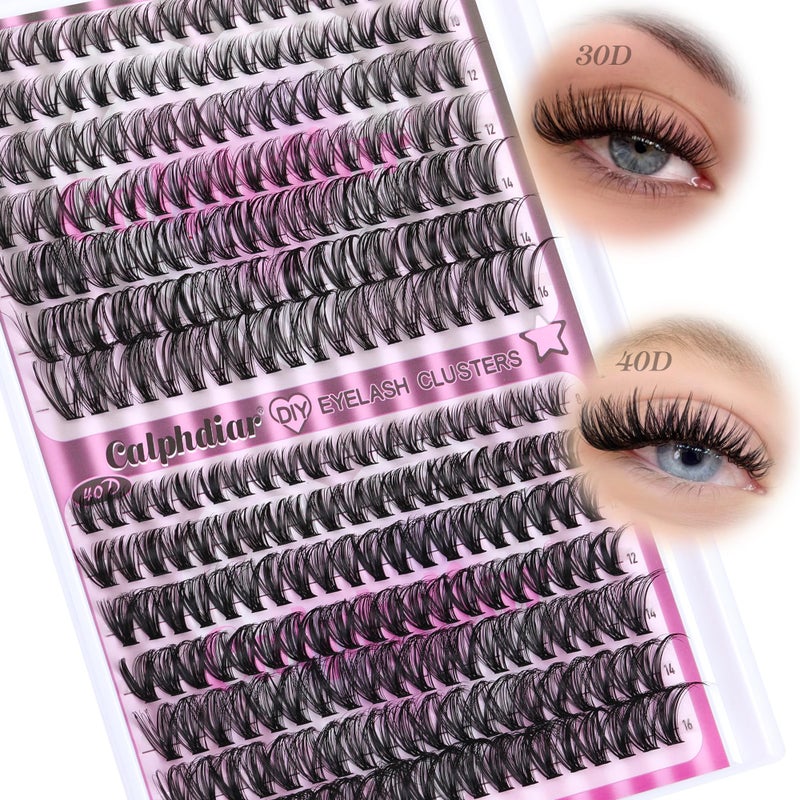 Calphdiar Natural Lash Clusters 30D+40D Eyelash Clusters 8-16mm Cluster Eyelashâ€‚Extensions Wispy Lashes Clusters 240Pcs Individual Lashes DIY Lash Extension for Beginners - Image 1