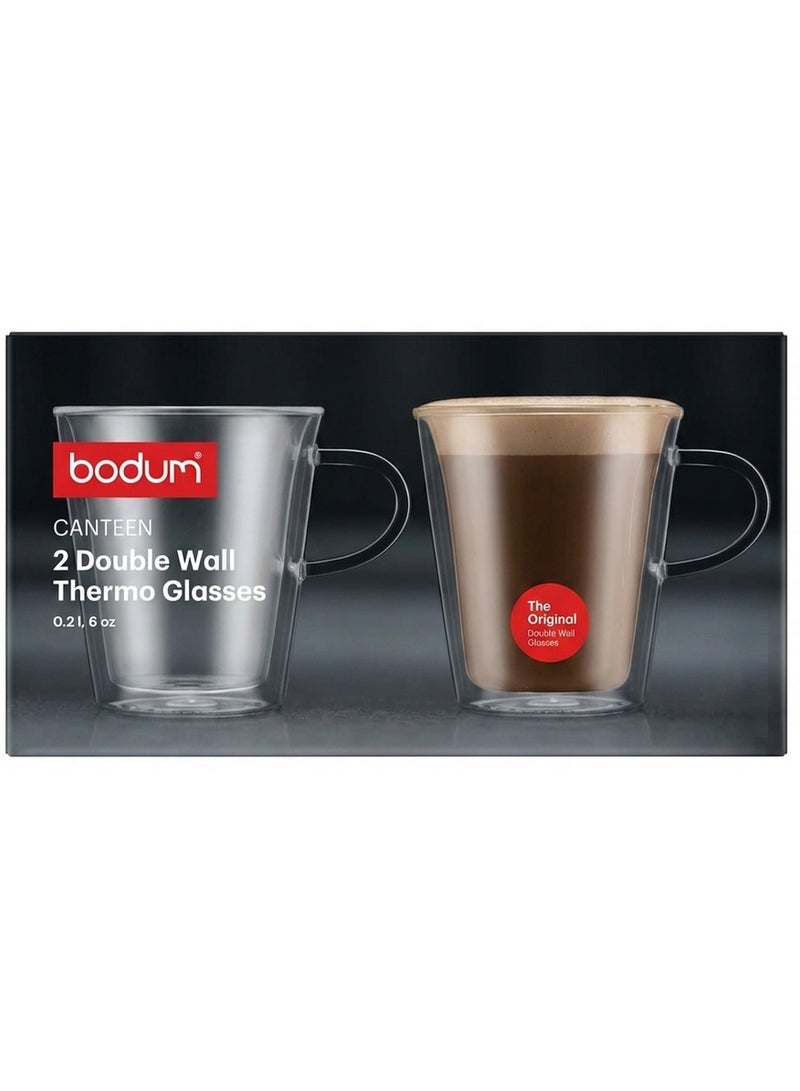 bodum Canteen Double Wall Thermo Glass Mug 2Pcs X 0.2L - Image 1